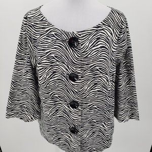 Ecologie Zebra Print Jacket/Blaser SZ 1X